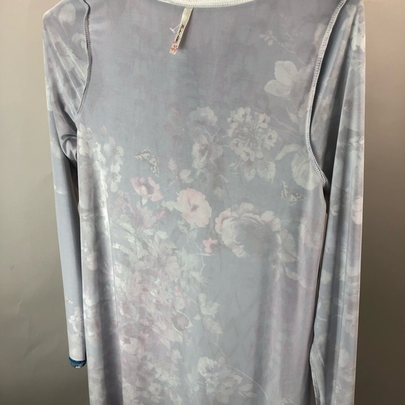 Rachel Kate floral blue long sleeve dress medium - Picture 8 of 8
